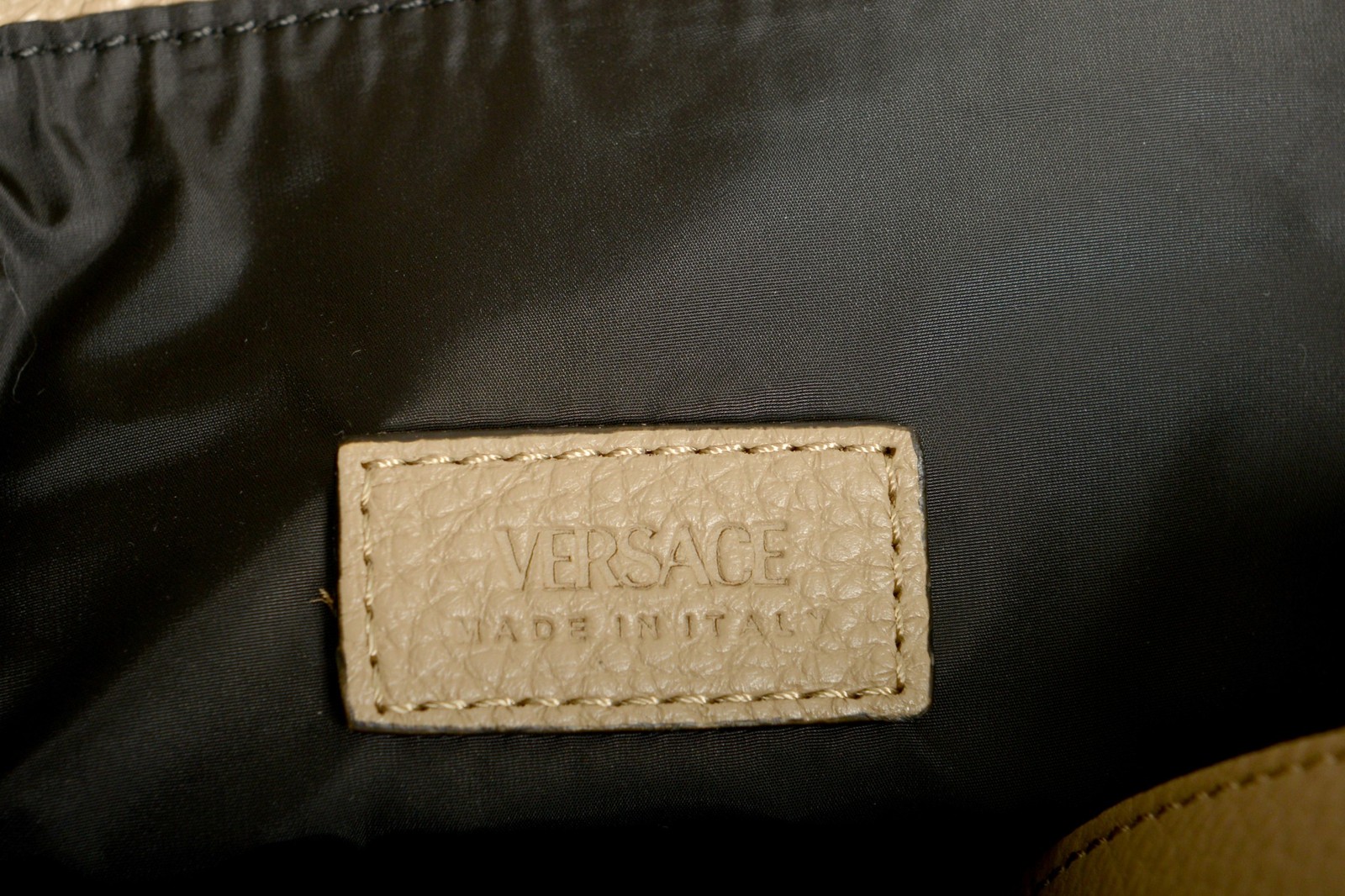 Versace Unisex 100% Textured Leather Medusa Logo Tote Handbag Shoulder Bag