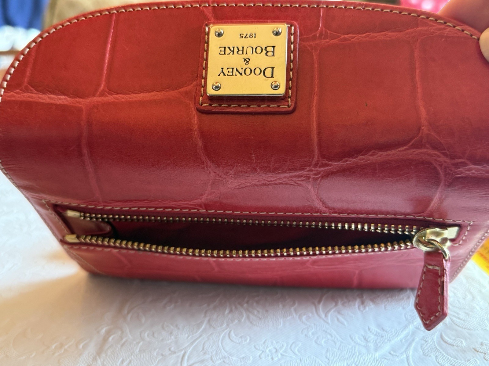 Dooney & Bourle Croc Embossed Checkbook Wallet