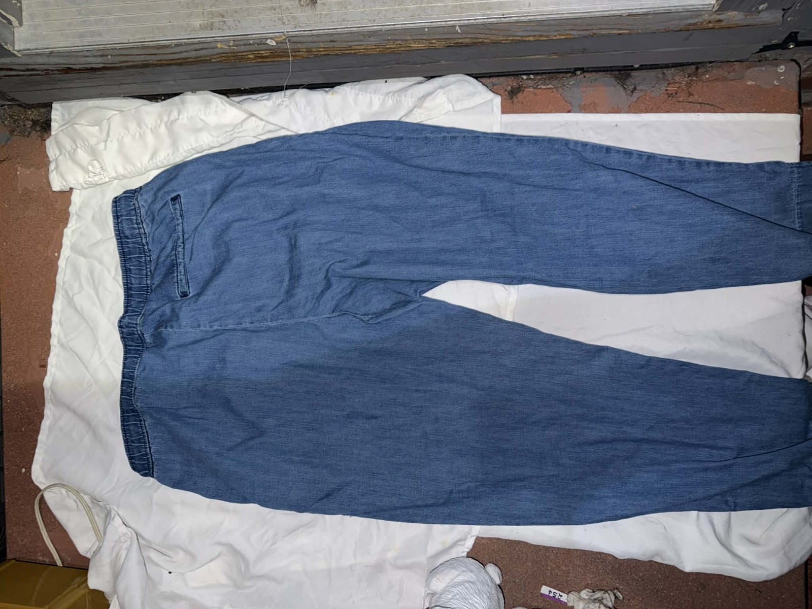 Women’s Chambray Denim Jogger Pants or Pull-On Elastic Waist Denim Pants.