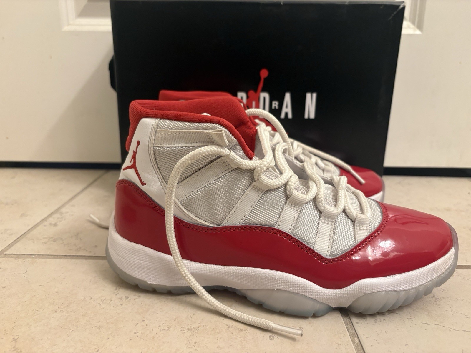 Jordan Air Jordan 11 Retro Men’s Mid Top Colorblock Red/White Sneakers 378037