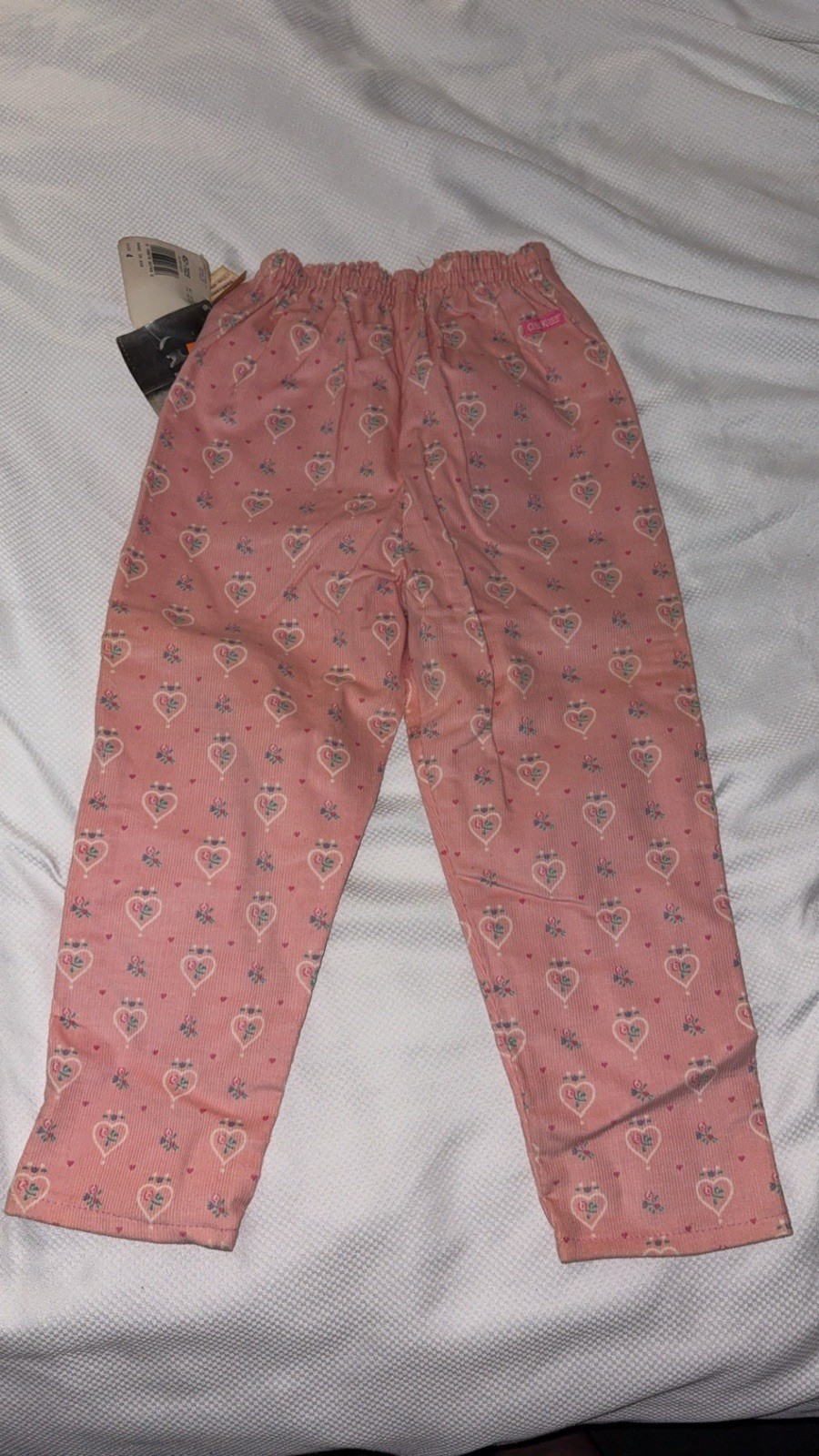 Vintage OshKosh B’Gosh Pink Floral Heart Corduroy Pants New With Tags Size 4