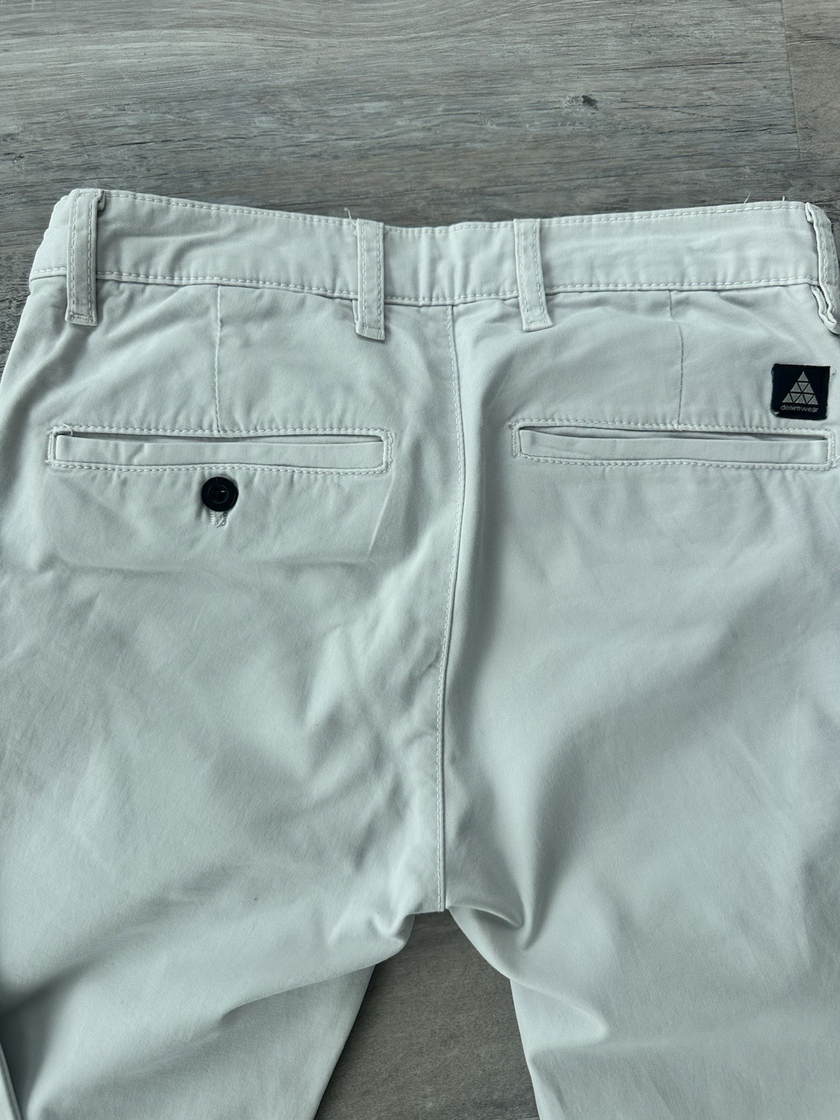 ZARA Men’s Ivory Slim Tapered Chino Pants Cotton Twill Flat Front 29