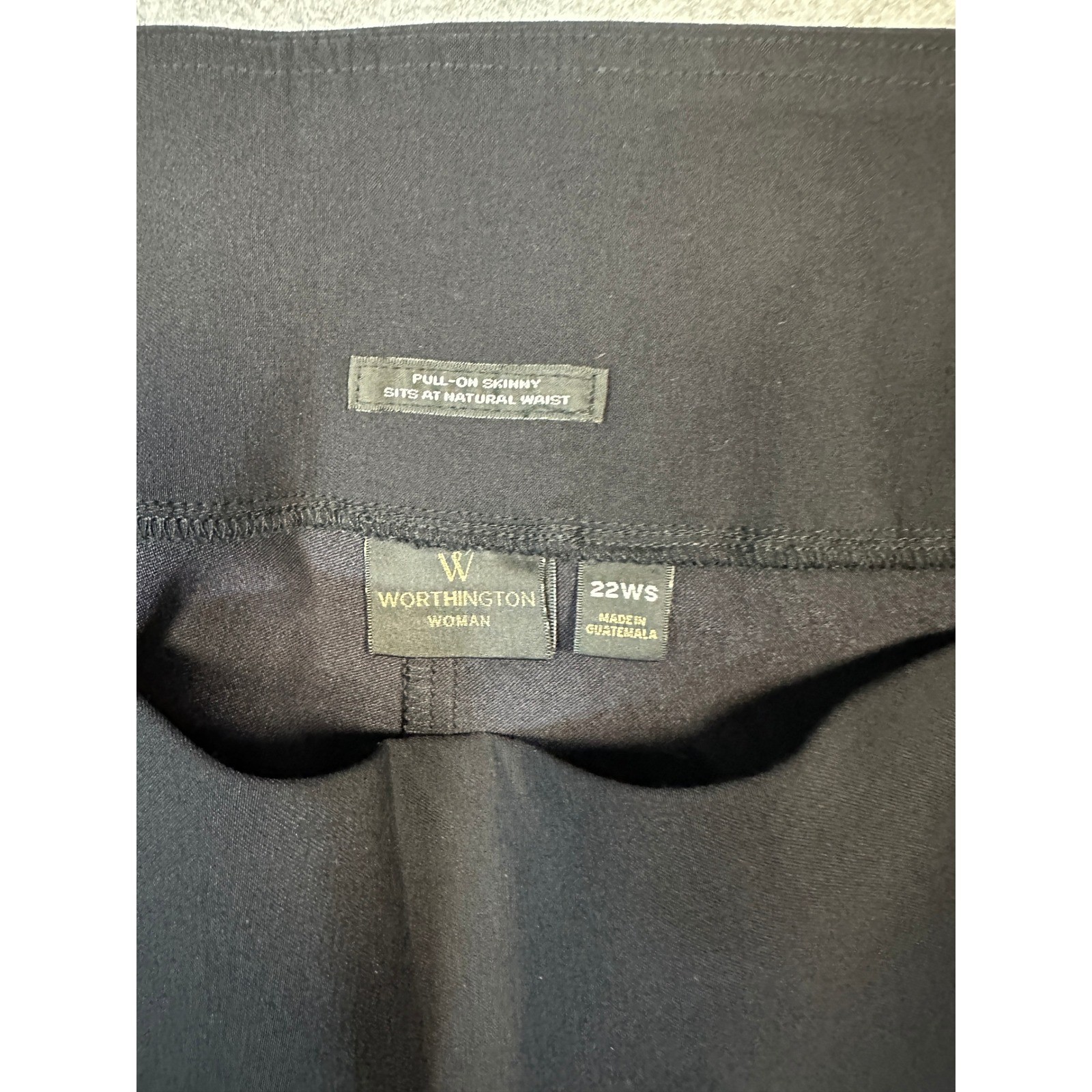 Worthington Secretly Slender Pull-On Skinny Pants 22WS Black Tummy Control
