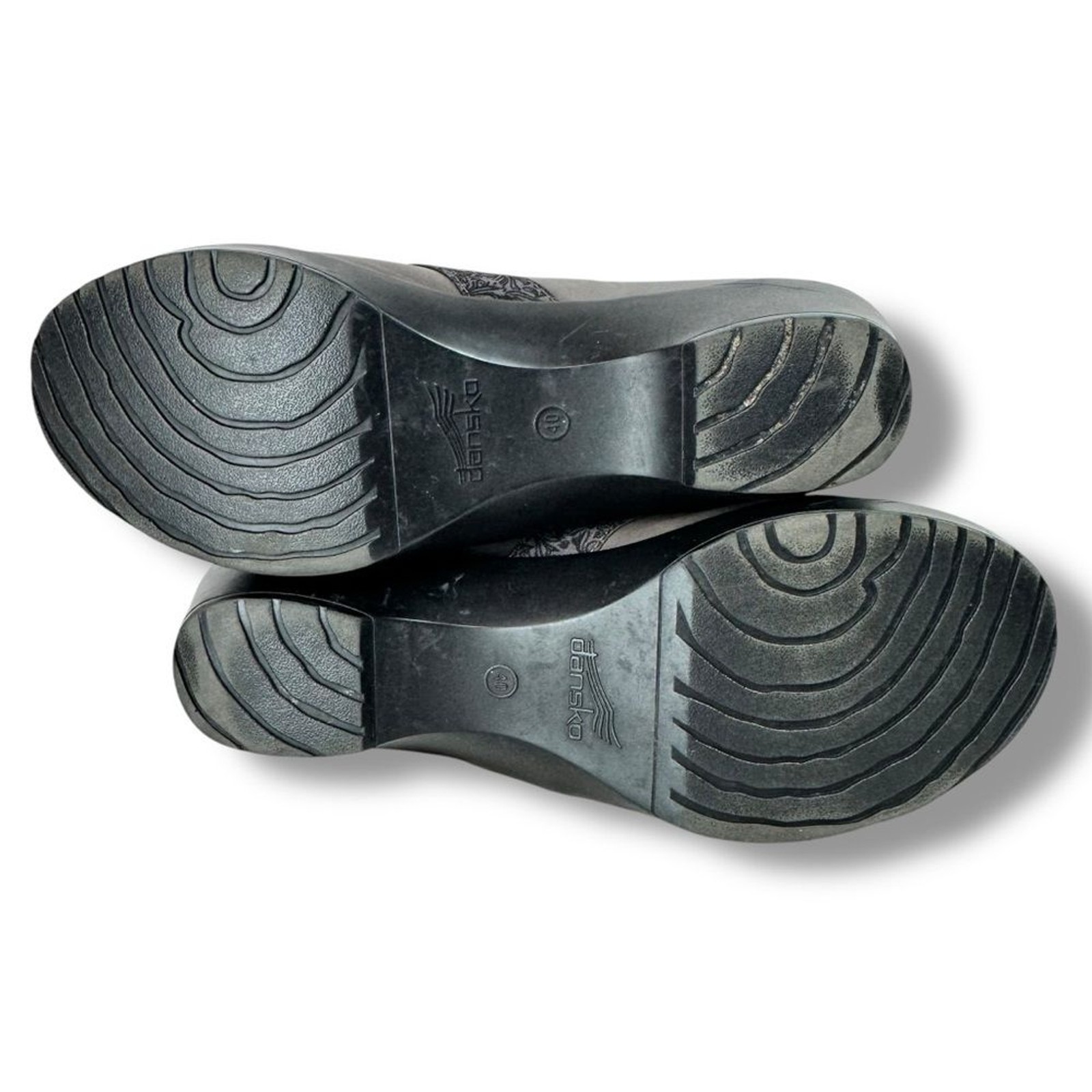 Dansko Jessica Gray Leather Slip On Comfort Clogs Size 40