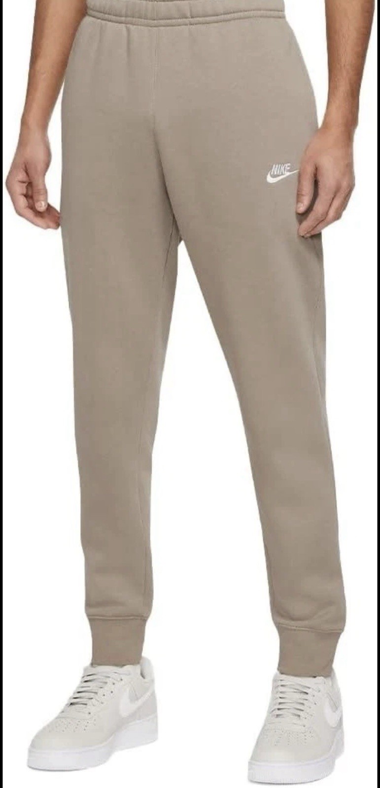 Men’s Nike Sportswear Khaki/White Club Fleece Jogger Large (BV2671 247)
