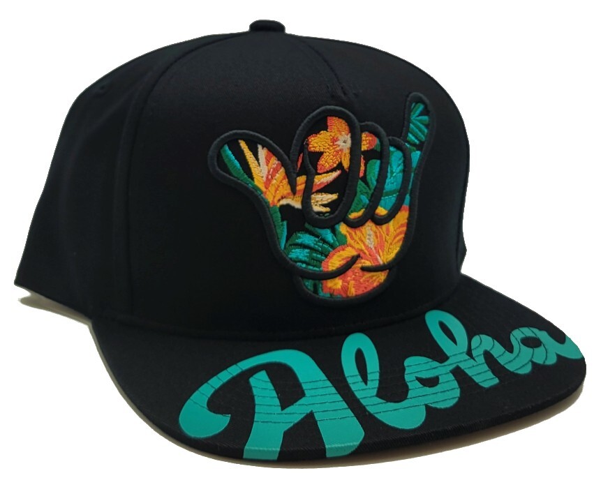 Hawaii New Top Level Aloha Floral Hang Loose Maui Black Era Snapback Hat Cap