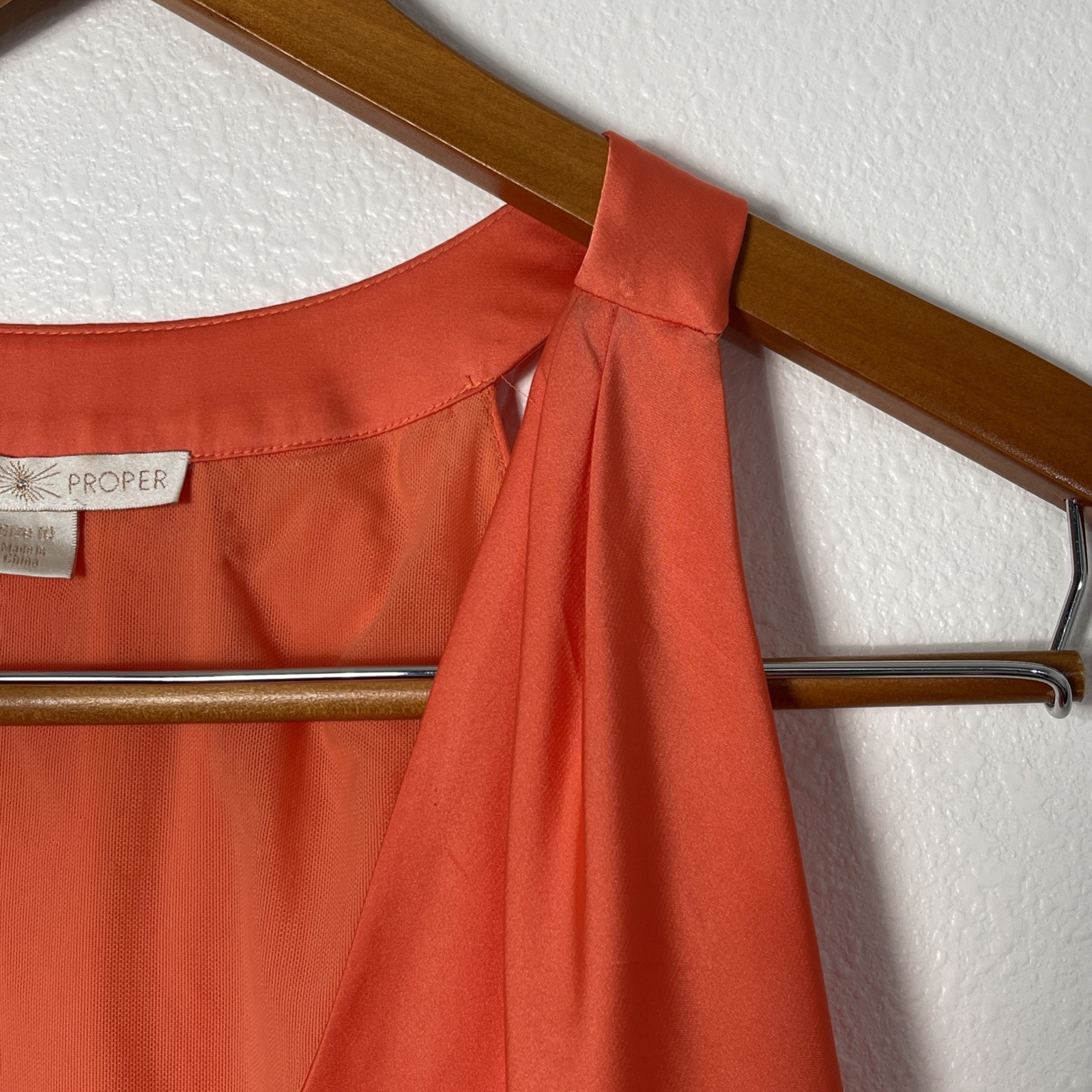 Boston Proper Orange Halter Top Size 14 V Neck