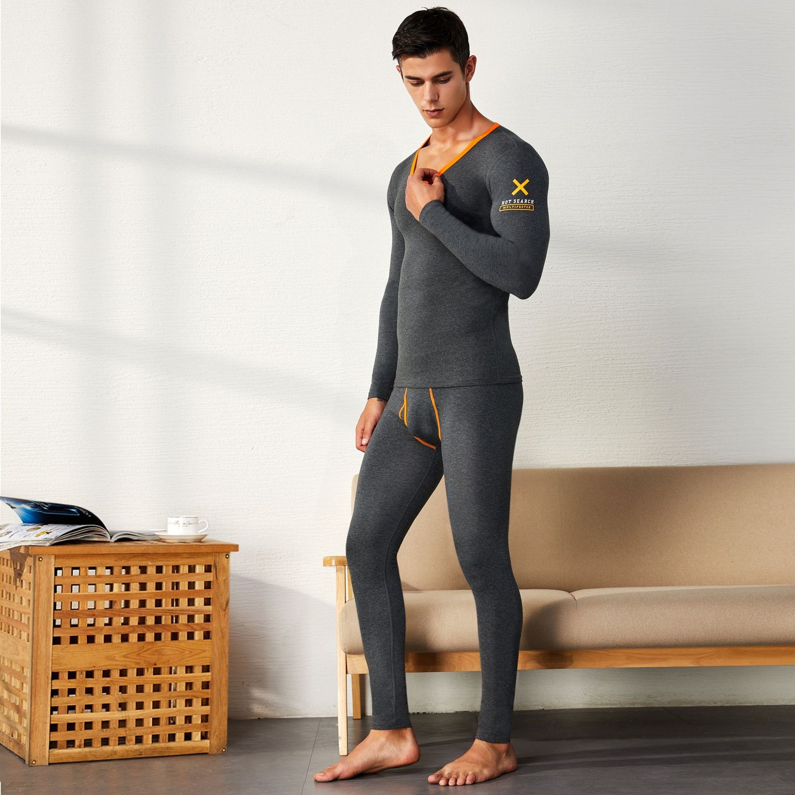 Men’s Thin Thermal Long Johns Set -Base Layer Underwear Pants, Casual Wear