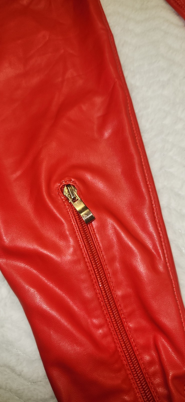 AZALEA WANG Red Over-the-Knee Platform Boots Zip Wide Calf Lug Sole 9