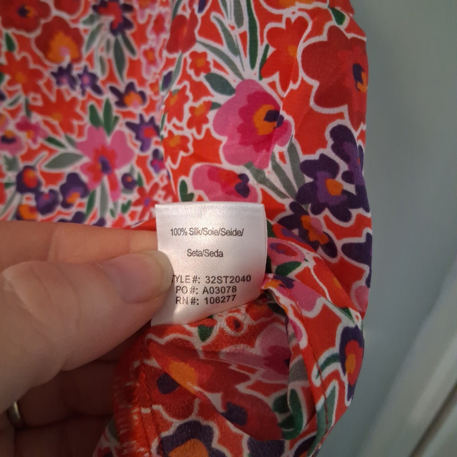 Hale Bob Los Angeles Maritza blouse top womens XL floral silk button up