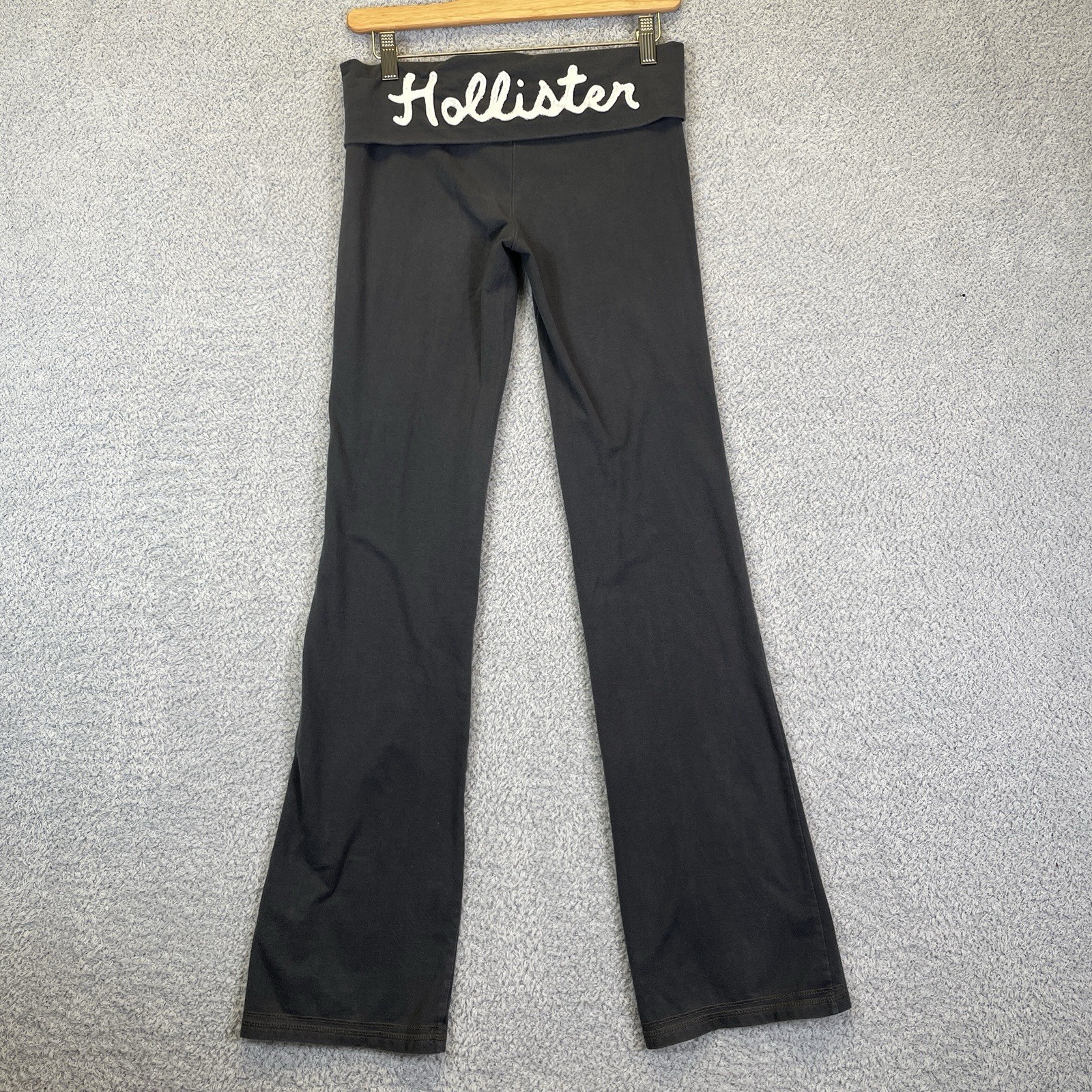 Vintage Y2K Hollister Yoga Pants Women’s Small Fold Over Waist Flare Black