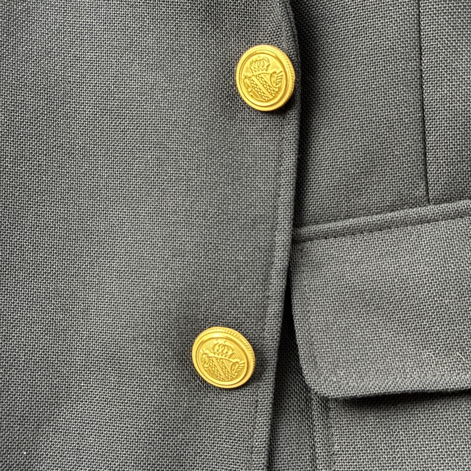 Arnold Palmer for KG Menswear Navy Blue Hopsack Blazer Gold Buttons 40S USA Made
