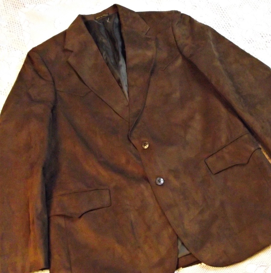 NEW Circle S Mens Western Blazer Dark Chocolate Brown Ultra Suede Faux 44 Reg