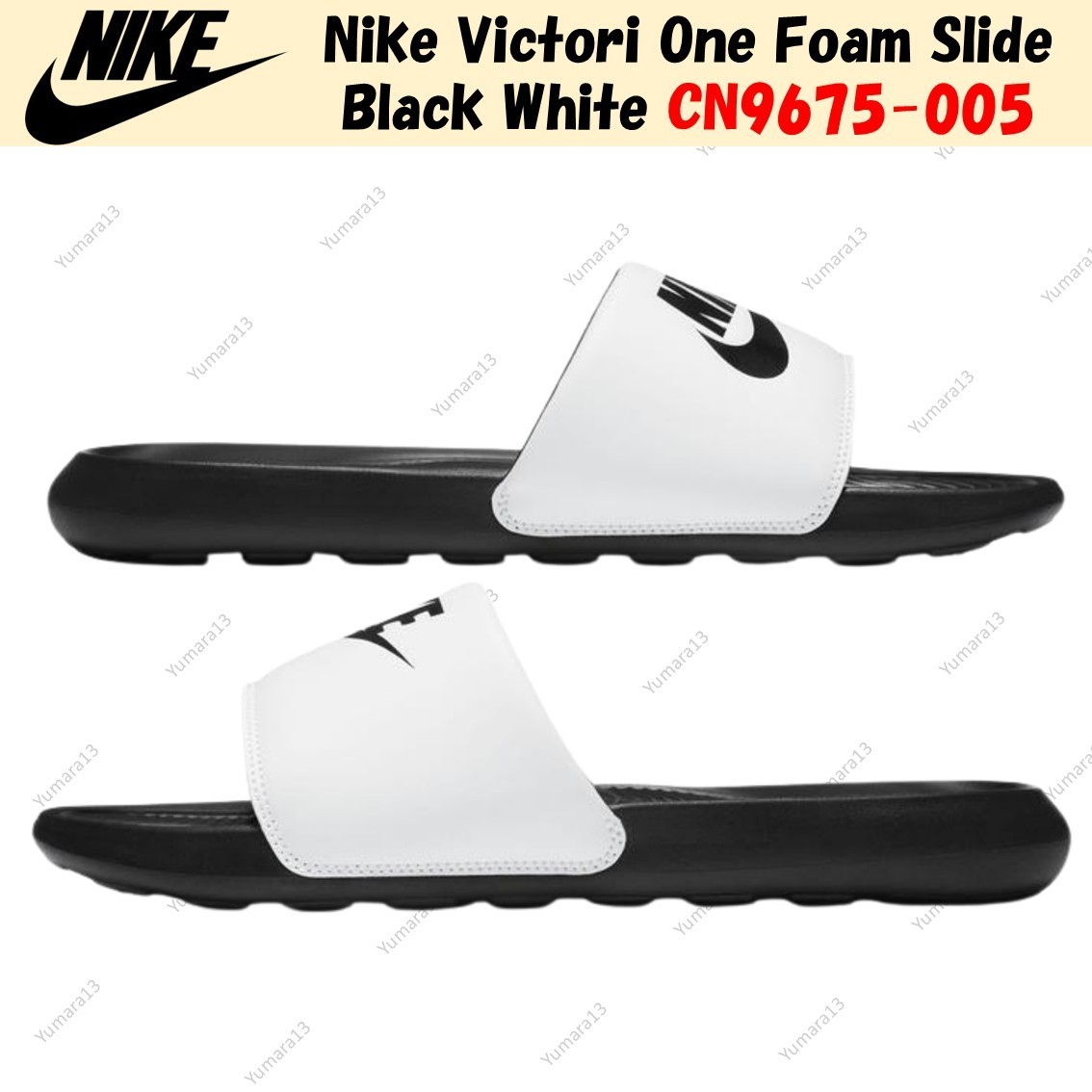 Nike Victori One Foam Slide Black White CN9675-005 Men’s Size