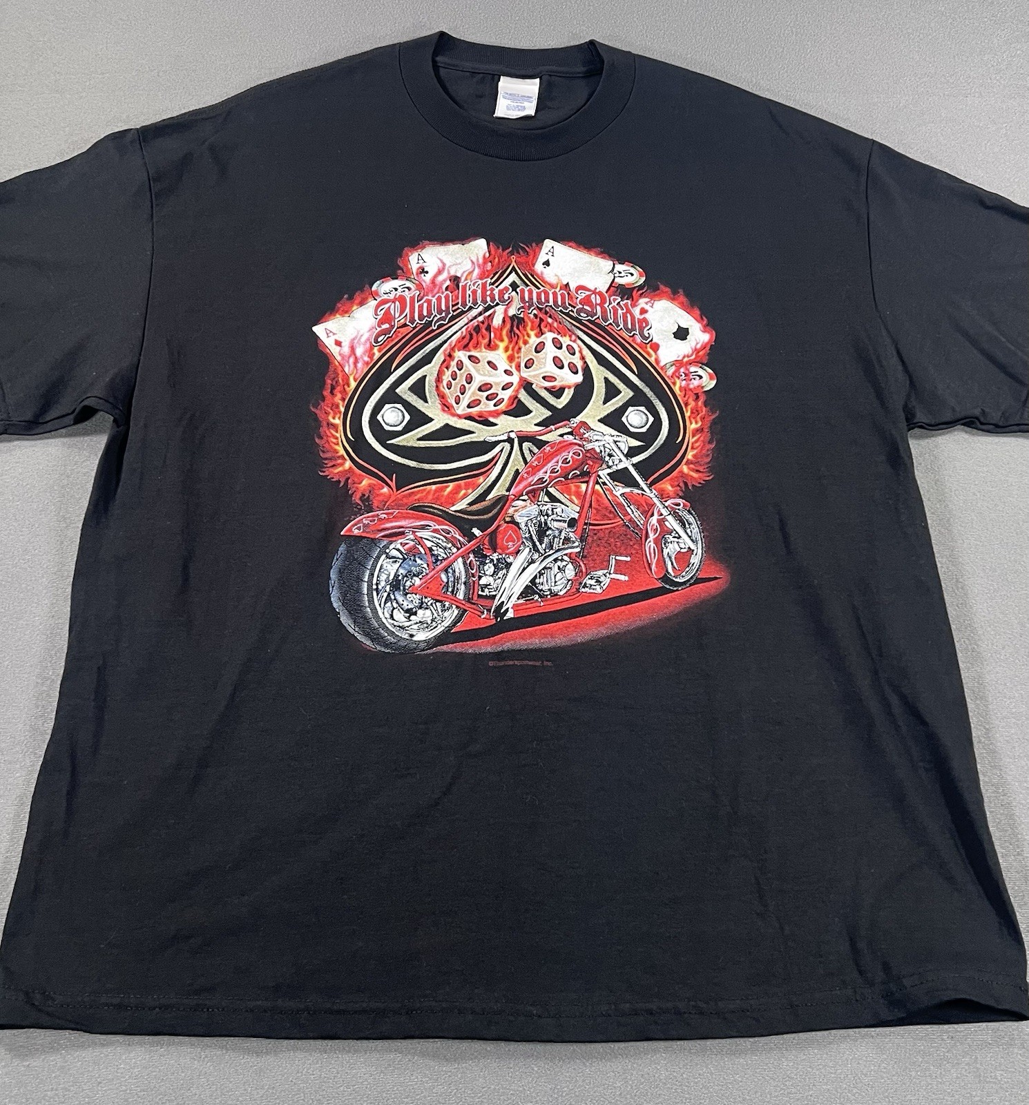 VTG American Thunder 90s Biker Black Sz XL Graphic Tennessee River T-shirts X3