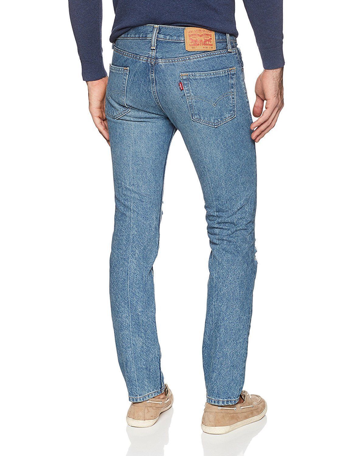 Levi’s Strauss 511 Men’s Destroyed Distressed Slim Fit Stretch Jeans 511-2742
