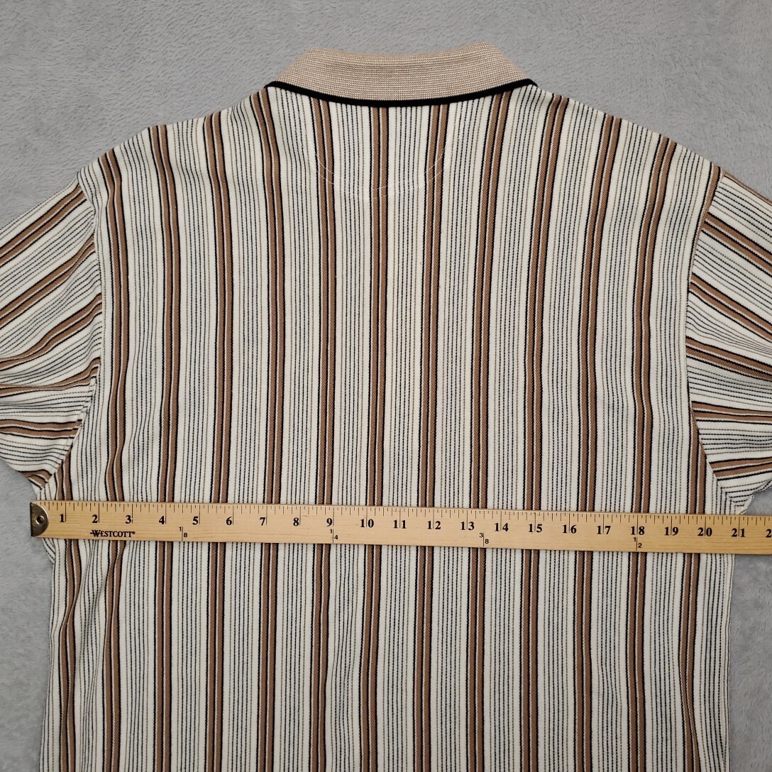 Vintage Brittania Levis Straus Shirt Mens L Brown Striped 100% Cotton Y2K 90s
