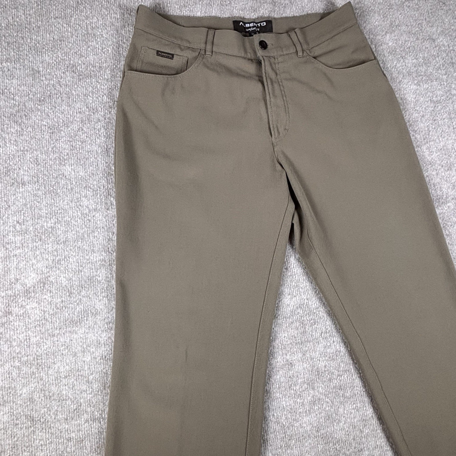 ALBERTO Ceramica Men’s Beige Twill Stretch Comfort Fit Straight Pants Size 34