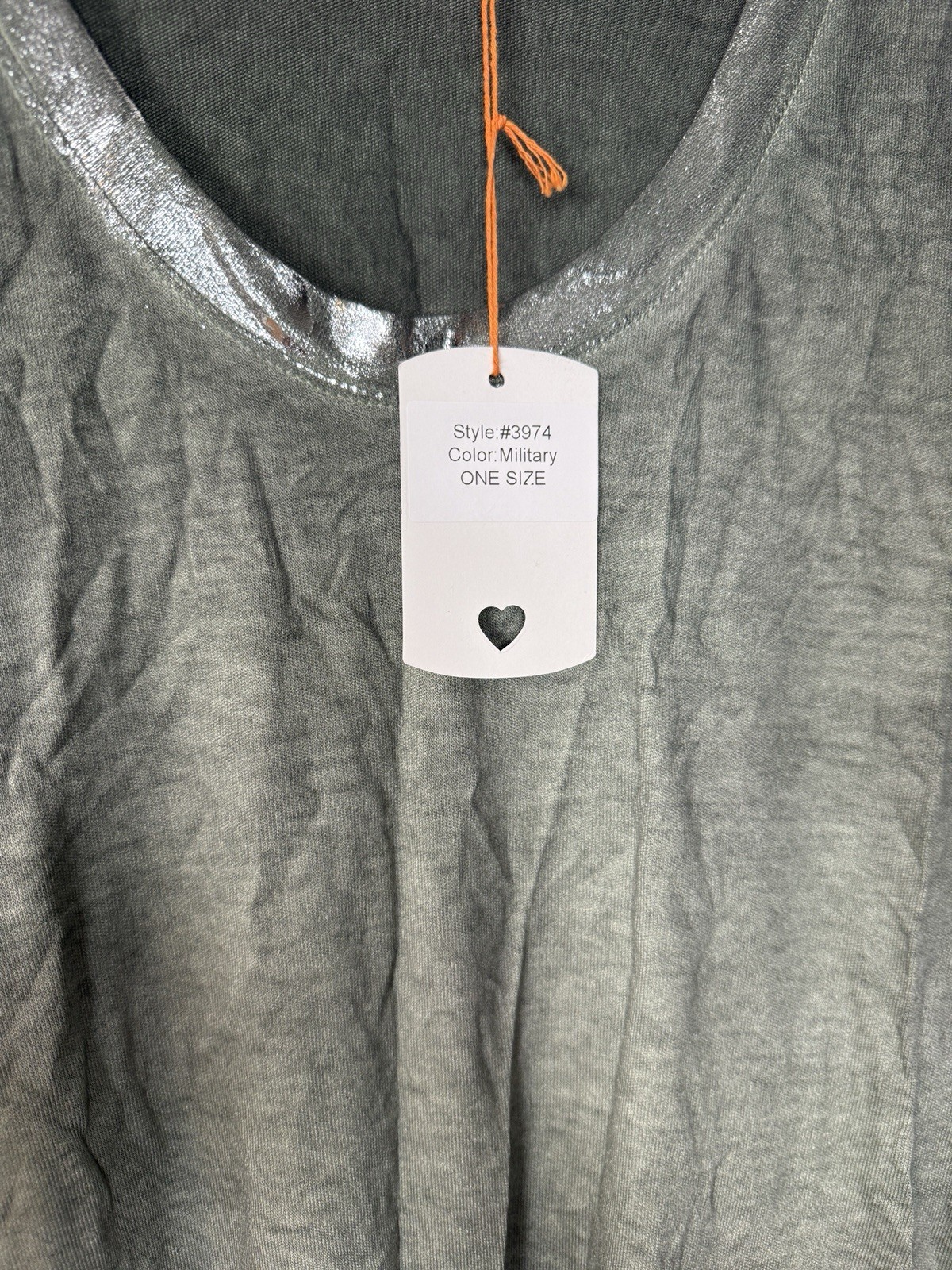 NWT Marisima Made in Italy Tank Top Military Green One Size Lagenlook