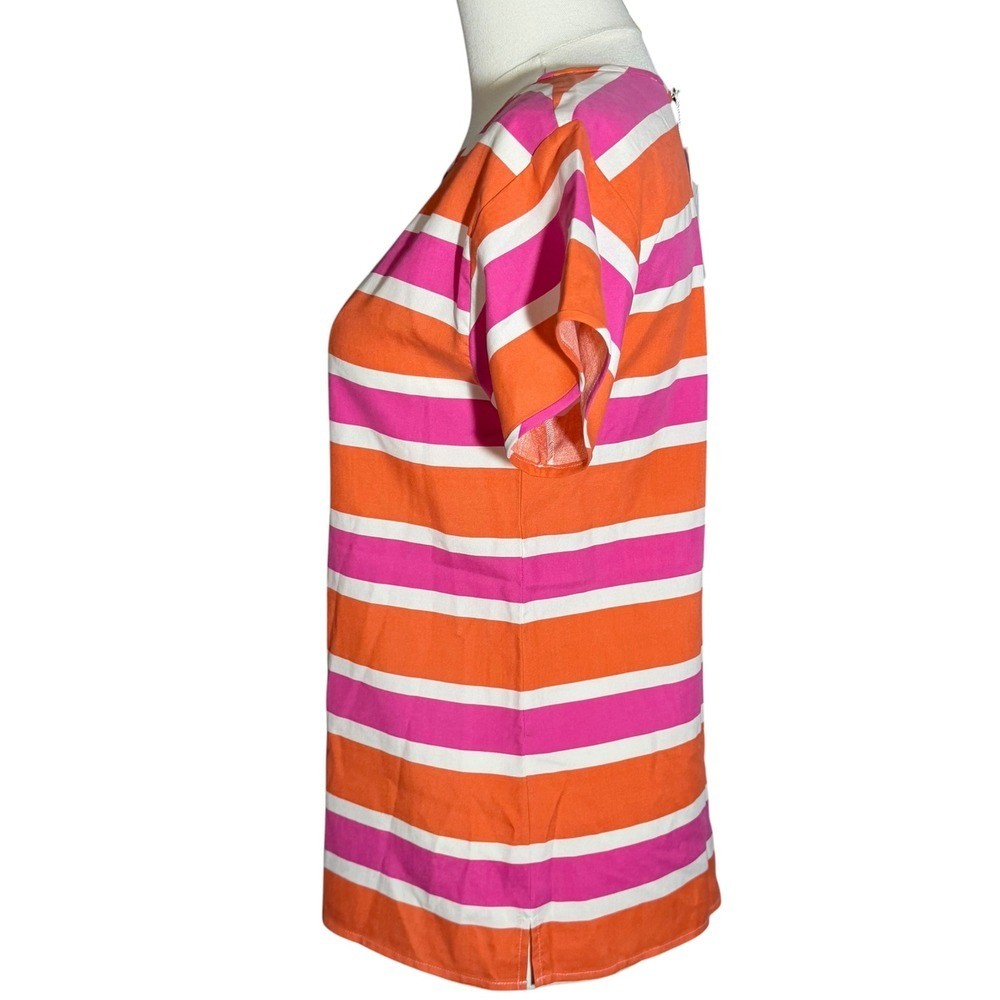 NWT J-Crew 100% Silk striped blouse PInk/multi xxs