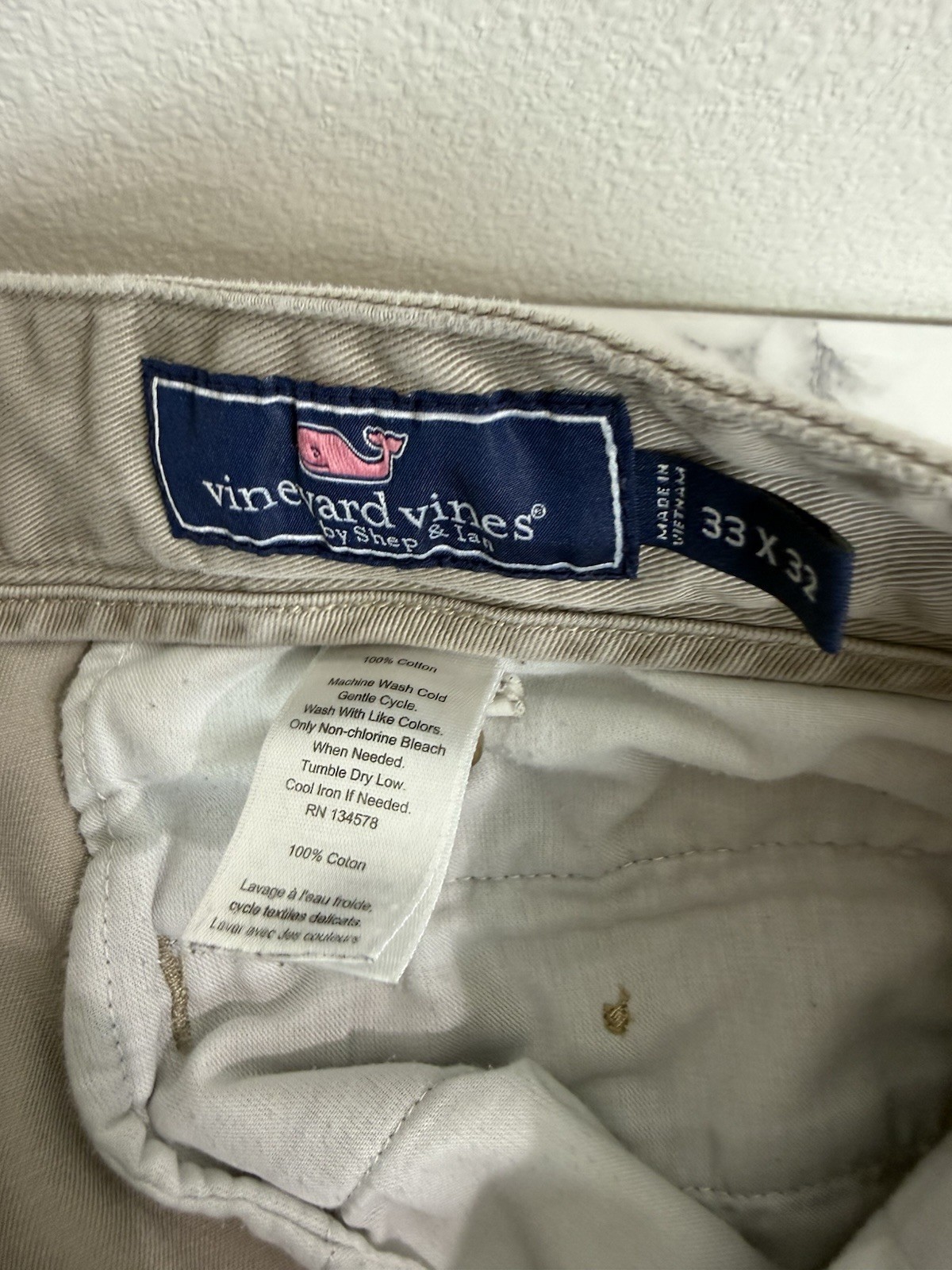 Vineyard Vines Pants Men’s 33×32 On-The-Go Chino Club Pant Stretch Beige