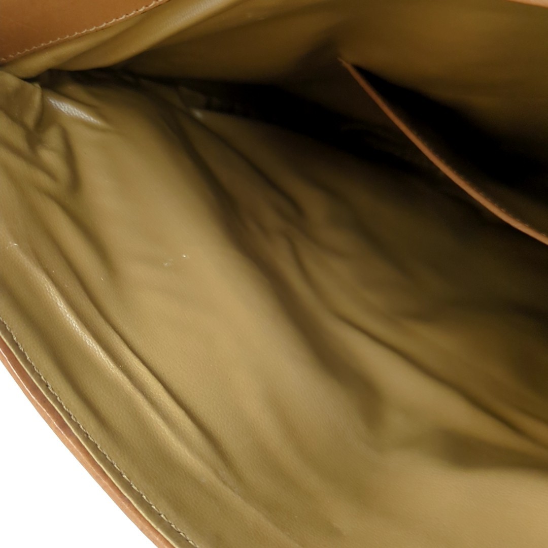 Authentic CELINE Macadam Clutch Bag PVC Leather Brown Vintage Macadam Handbag