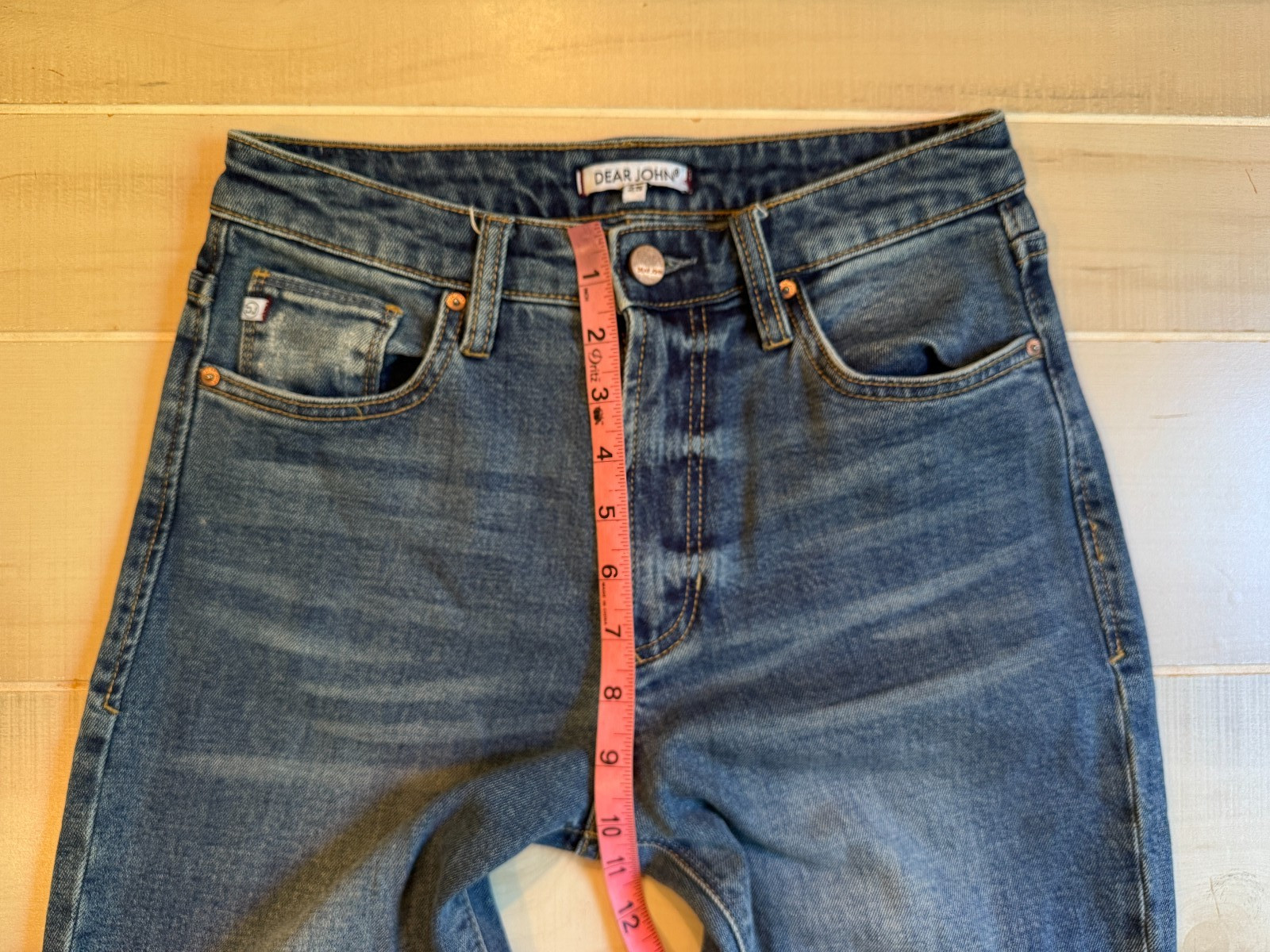 Dear John straight leg distressed denim jeans SIZE 25 women’s 28″ inseam