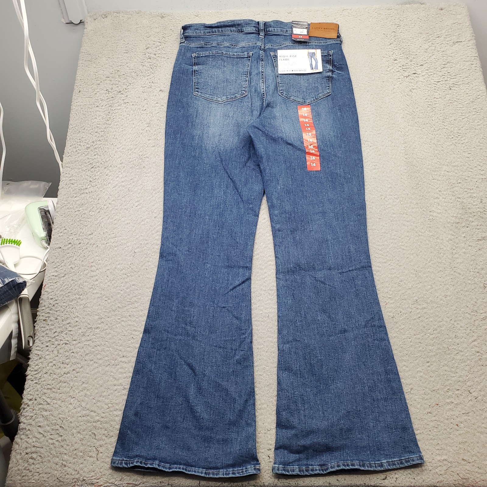 Lucky Brand Flare Stevie Jeans Womens 14/32 Blue Denim 2 Way Stretch High Rise