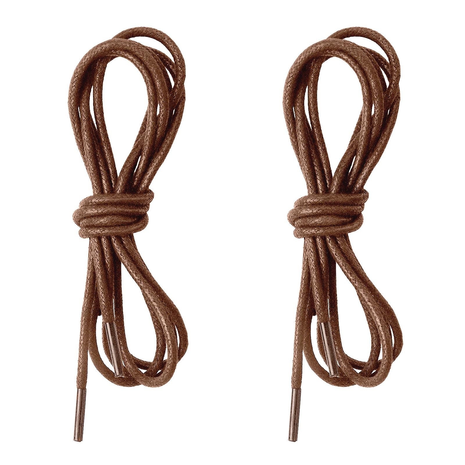 2 Pairs 2.5mm Waxed Round Shoelaces, 80cm/31.5″ 80cm/31.5 inches, Brown