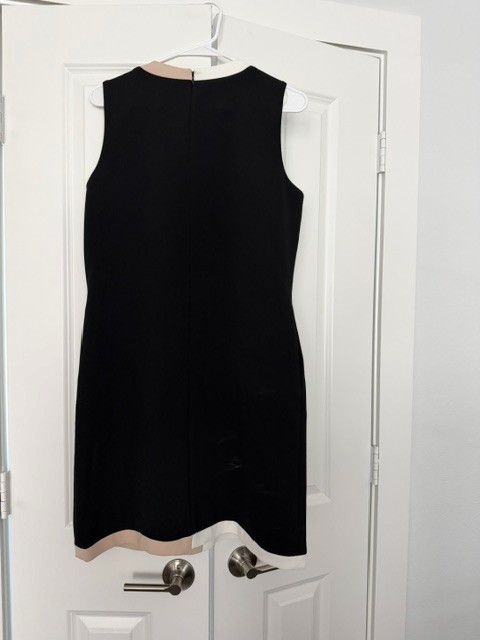 Preston York Fallon Color Block Split V-Neck Sleeveless Pocket Shift Dress New 8