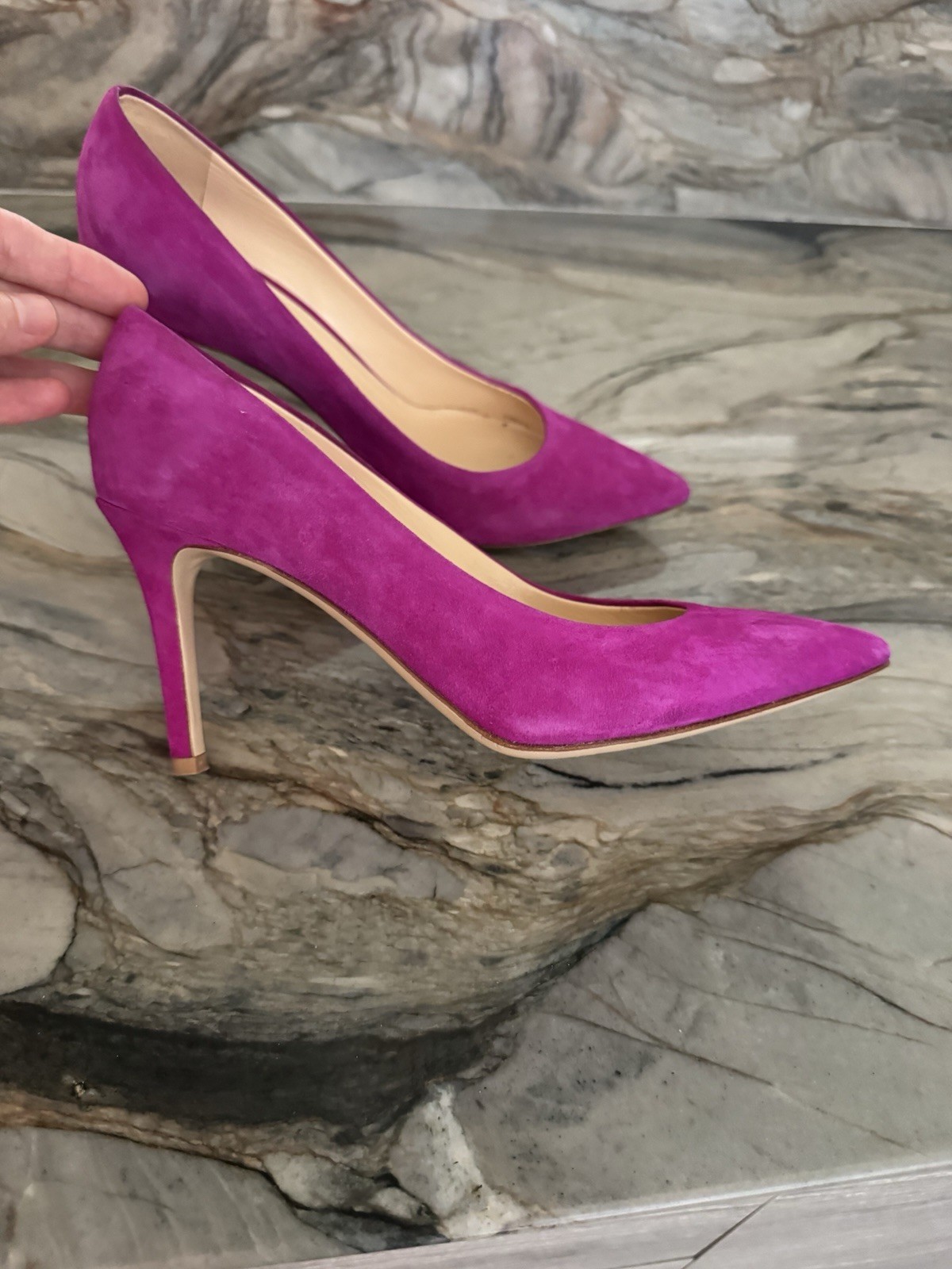 Marion Parke Pink Suede Pointed Toe Stiletto Pump Heels Women’s US 6