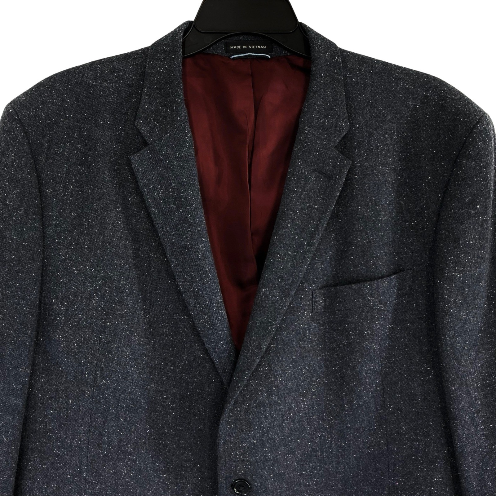 Tommy Hilfiger Men’s 50L Wool Blend Blazer Gray Tweed Elbow Patches