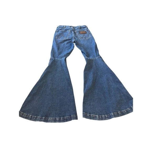Wrangler Retro Womens Super Flare Jeans 26×32 Blue High Rise Stretch