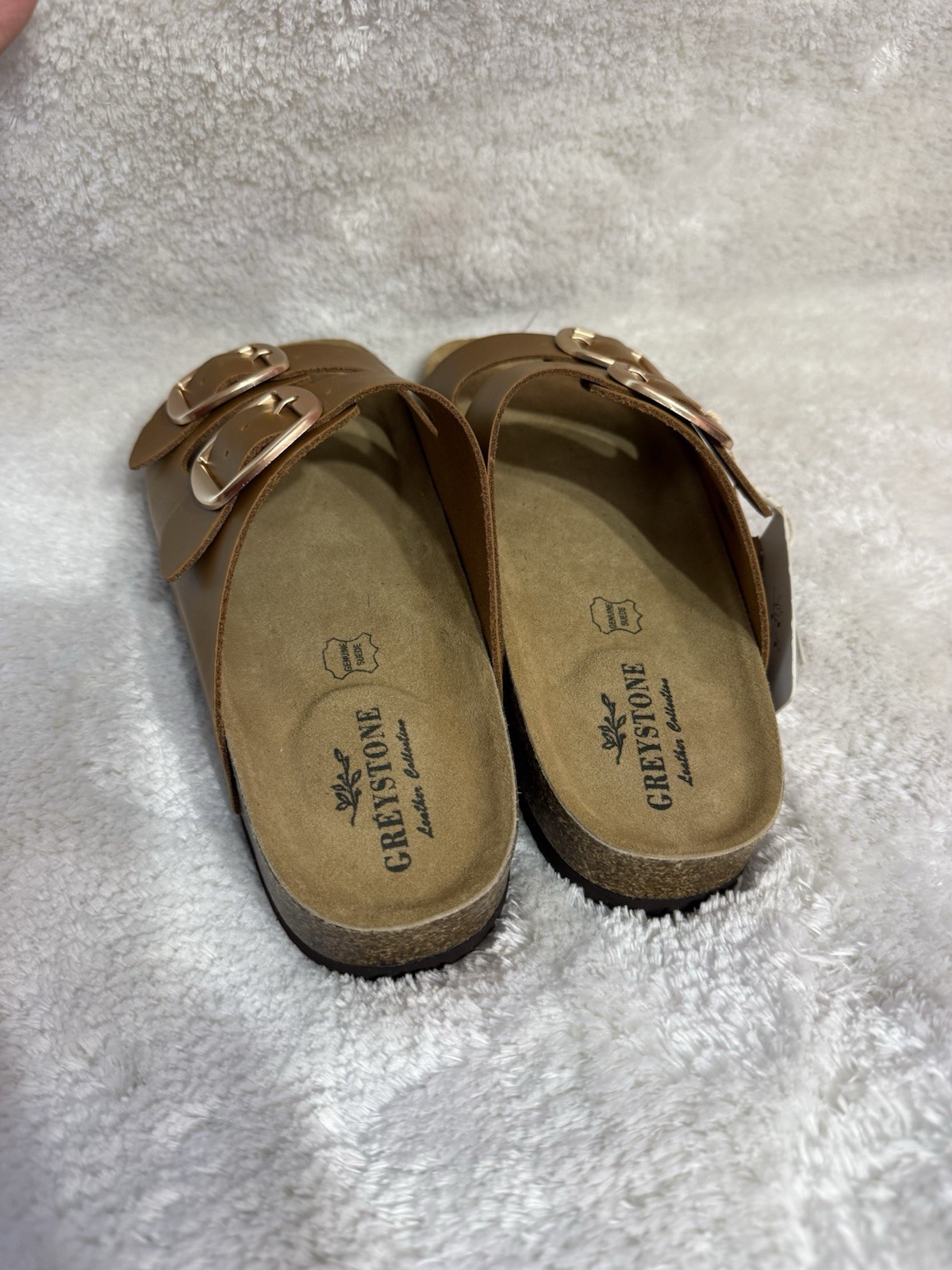 Greystone leather Collection Women’s Sandals, Size 7, Brown Leather