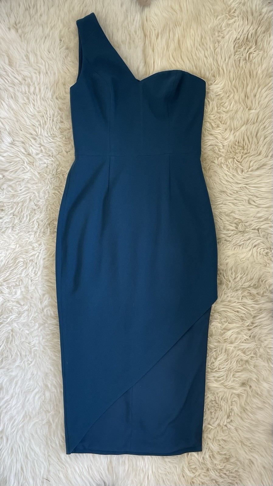 Dress the Population Magnolia One-Shoulder Asymmetric Body-Con Midi Dress | Med