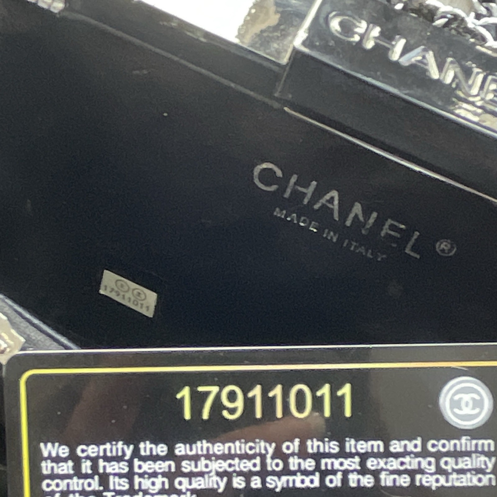 CHANEL Lego Tweed Box Flap Chain Shoulder Bag Turn Lock Black/White Multicolor