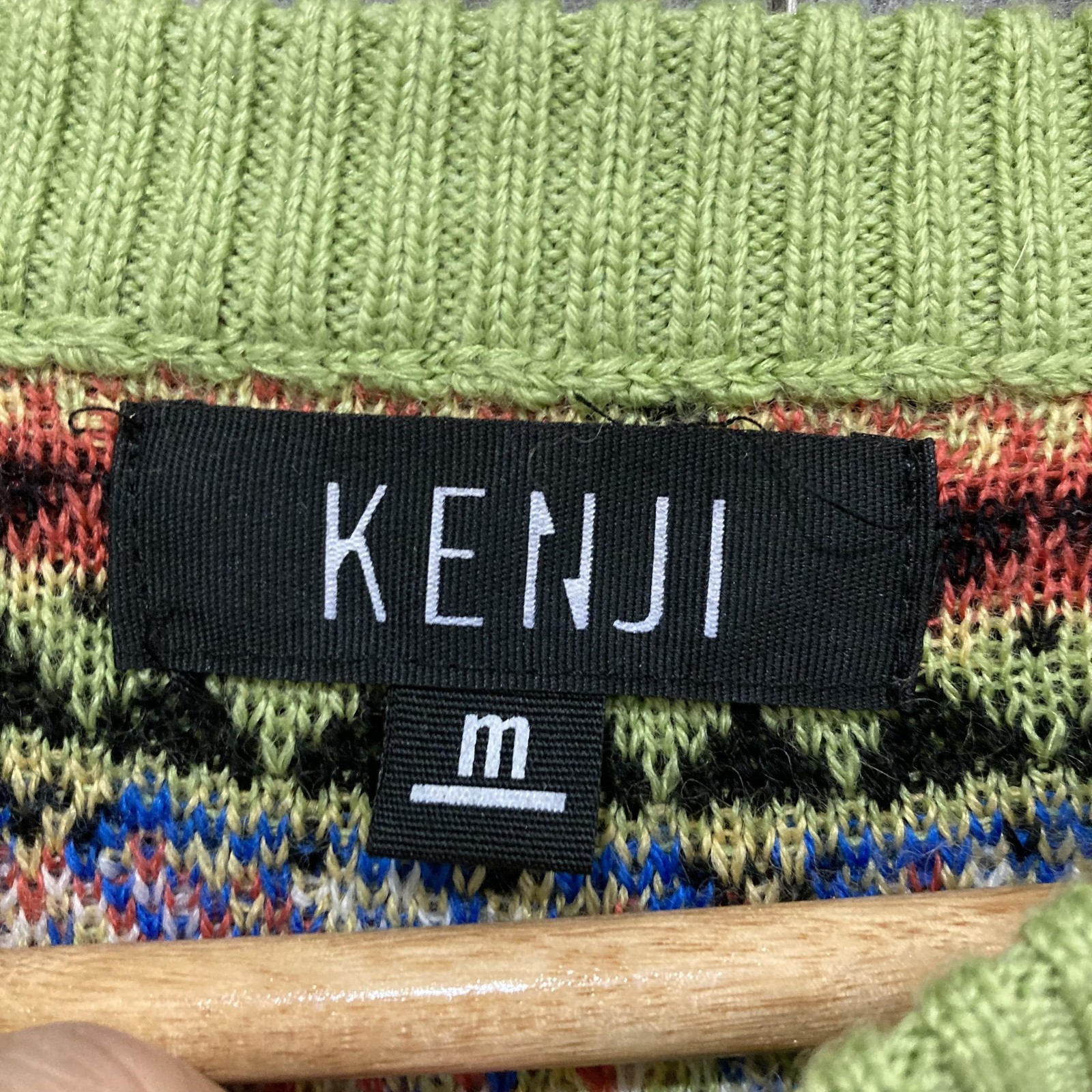 Kenji Jumper Mens M Multicolour Acrylic Wool Crew Neck Fair Isle Knit Winter
