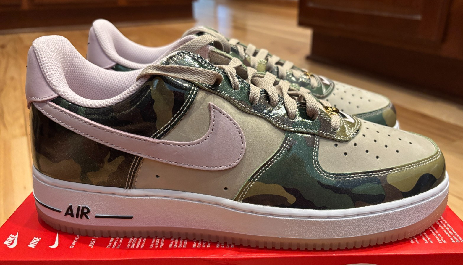 Nike Air Force 1 Low Retro Camo Desert Khaki Pink Foam HQ1967 200 Size 11.5