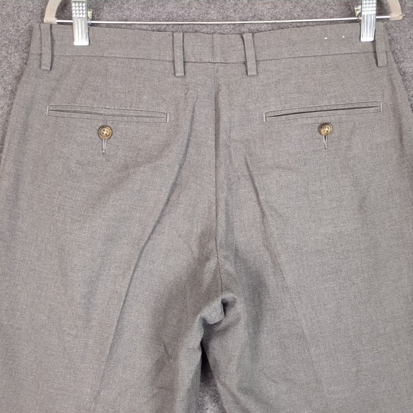 J.Crew Bowery Classic Mens Gray Wool Blend Dress Pants W31 L30 Flat Front