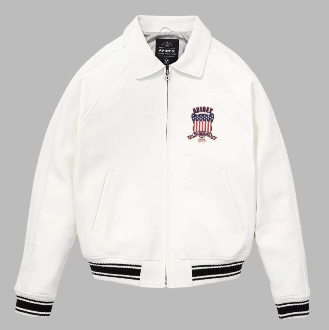New Men Avirex Genuin Leather Bomber Jacket Iconic USA Design Personalized Gift
