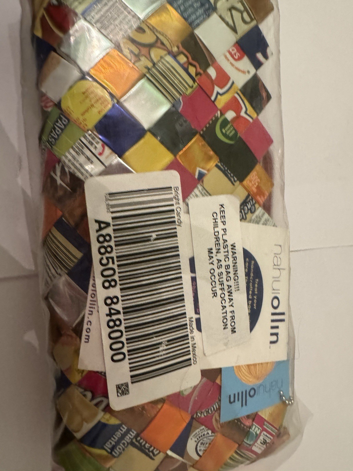 NEW Nahui Ollin Candy Wrapper Purse Woven Recycled EcoBag NWT New Y2K Retro