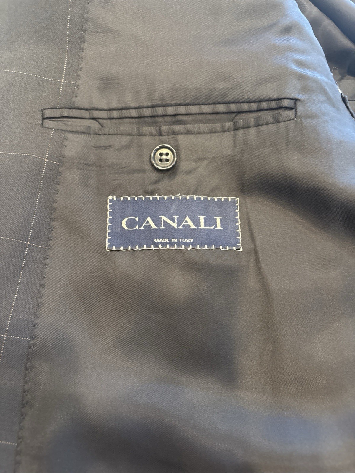 Canali Super 120s Wool Suit Italy IT 52 US 42 Black Lined