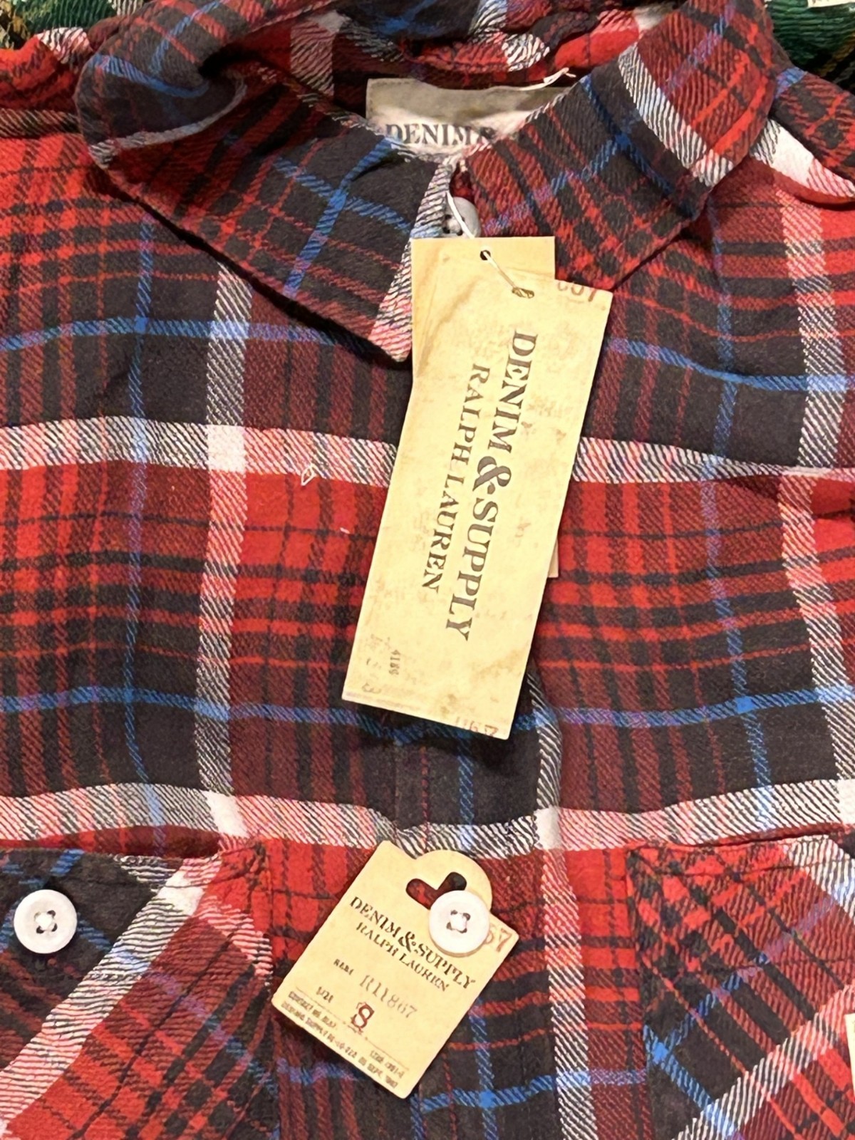 Lot of 7 Polo Ralph Lauren Denim & Supply Plaid Flannel Button Down Shirt NWT S