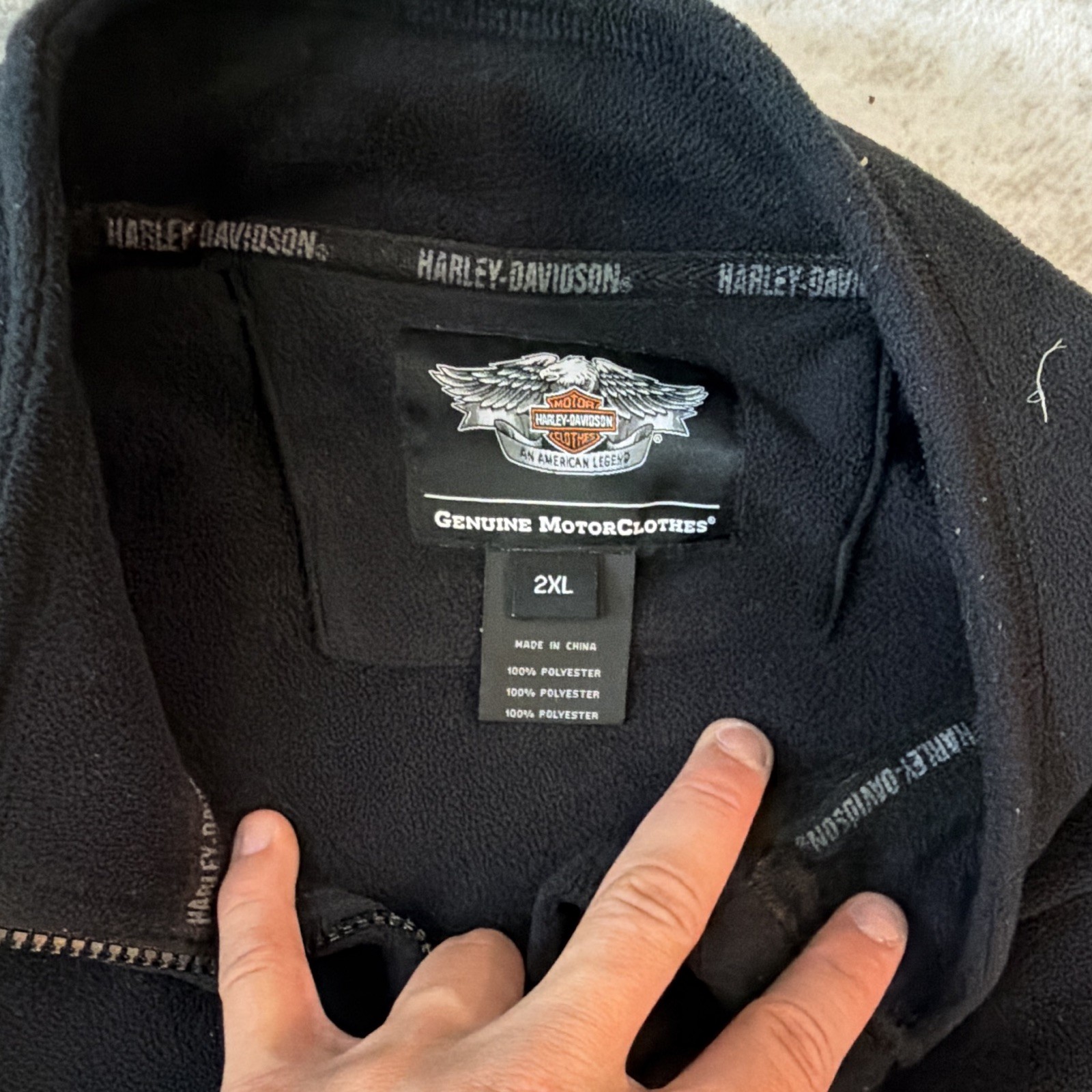 Harley-Davidson Men’s Black/Gray Colorblock 1/4 Zip Pullover Jacket 2XL