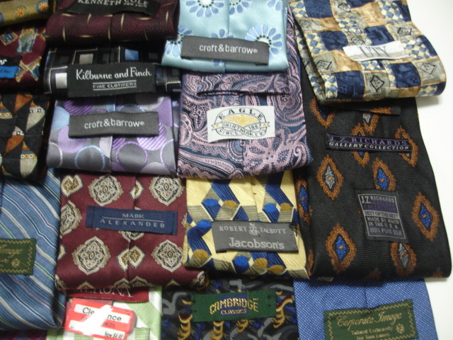Men’s DESIGNER Silk Neck Ties Neckties Lot of 7 Woven Executive Stripes Paisley