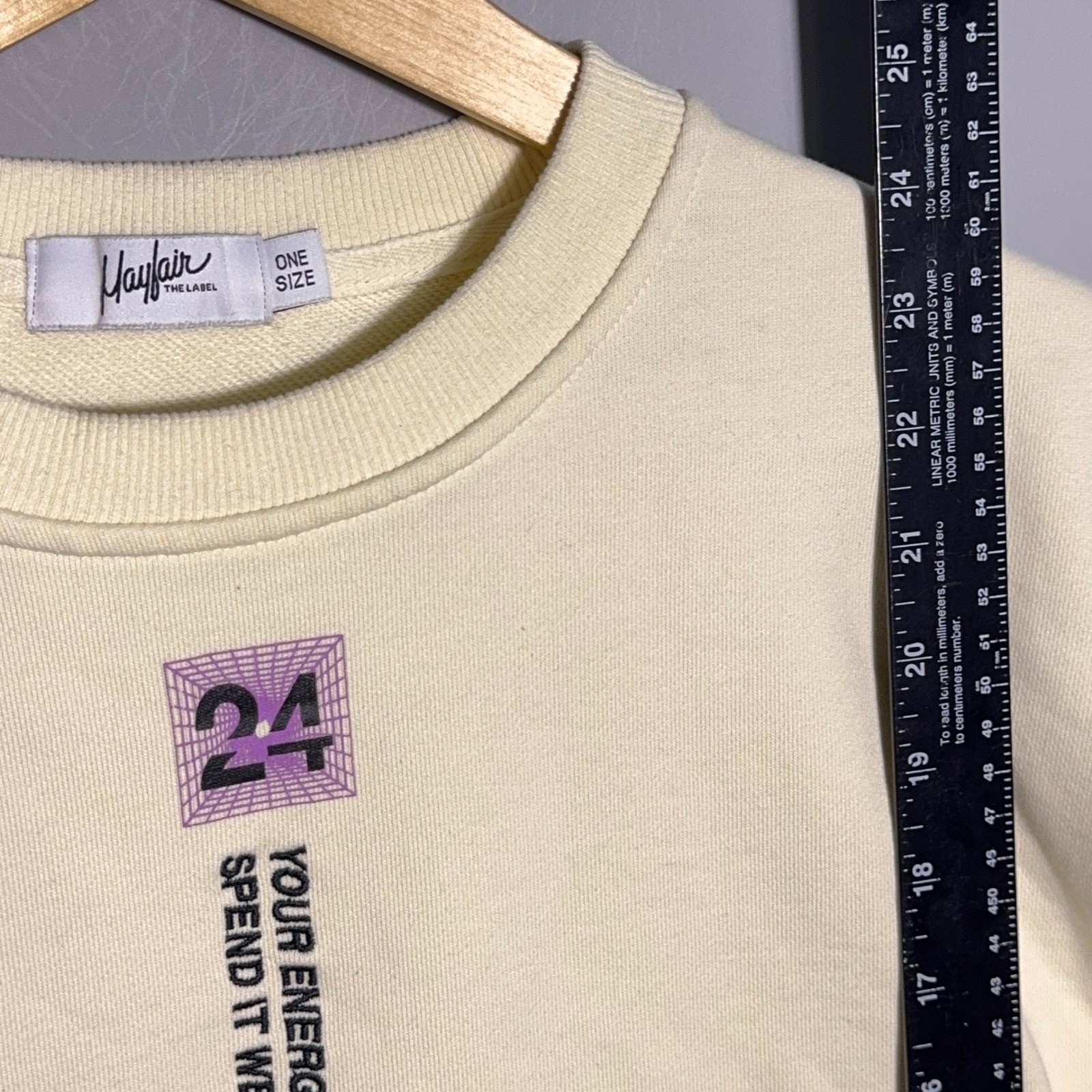 Mayfair Graphic Sweatshirt Womens Size One Size (Fits M) Cotton Cream Streetwear