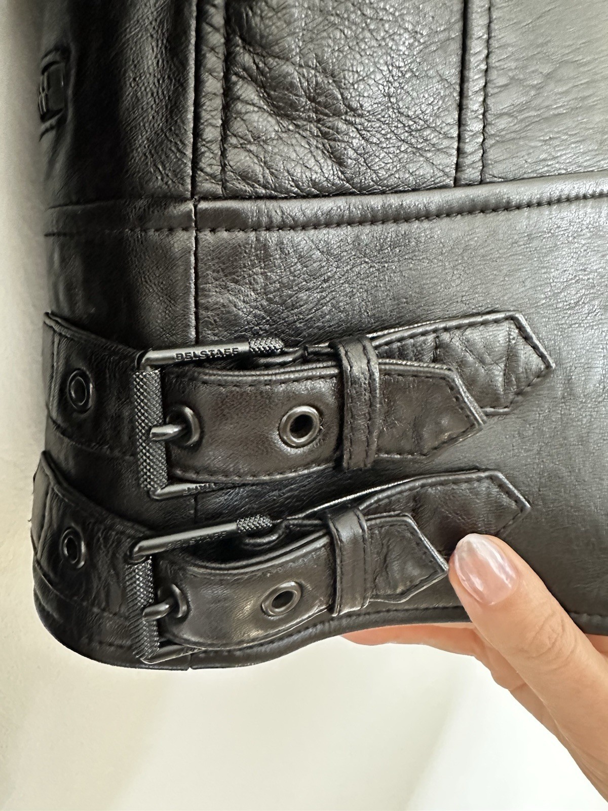 BELSTAFF BLACK LEATHER JACKET IT42 UK 10