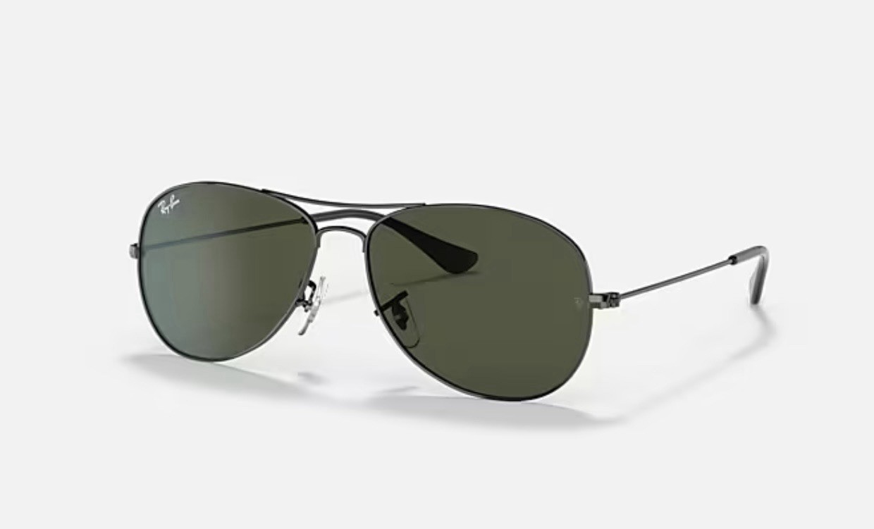 RAY-BAN COCKPIT SUNGLASSES DARK GUNMETAL BLACK / G-15 GREEN RB3362 004