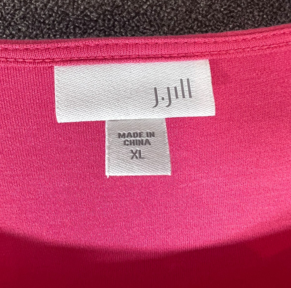 J. Jill Button Shoulder 3/4 Sleeve Round Neck Top Size XL Coral Pink. 020