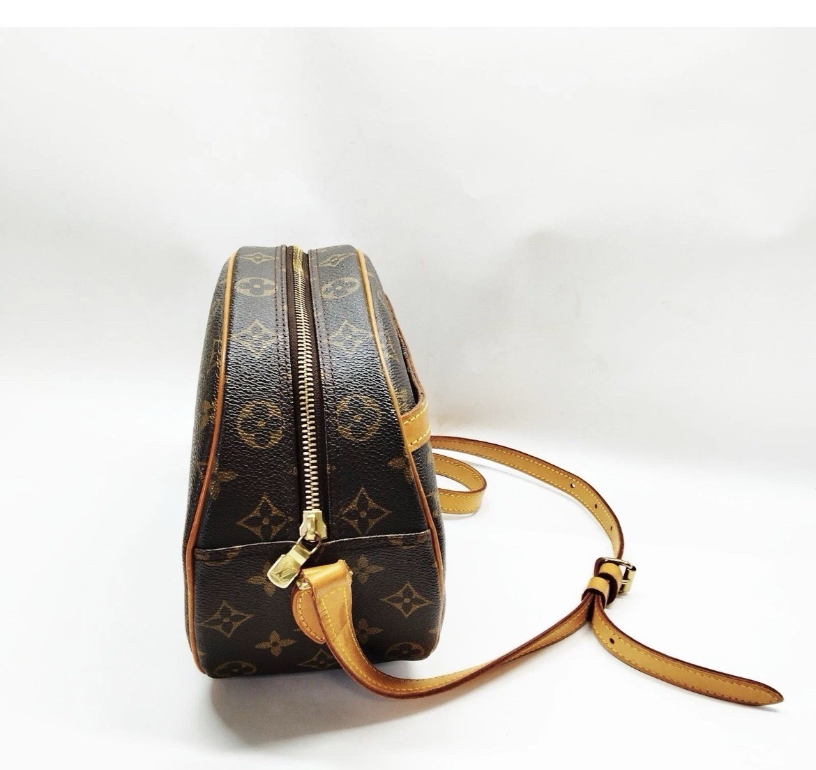 Louis Vuitton Semi-Circle Shoulder Bag Brown Leather